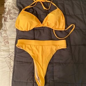 Yellow high waisted bikini